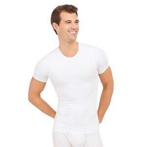 SPANX Mens Ultra Sculpt Performance Crew Neck Compression Shirt L White 60012R